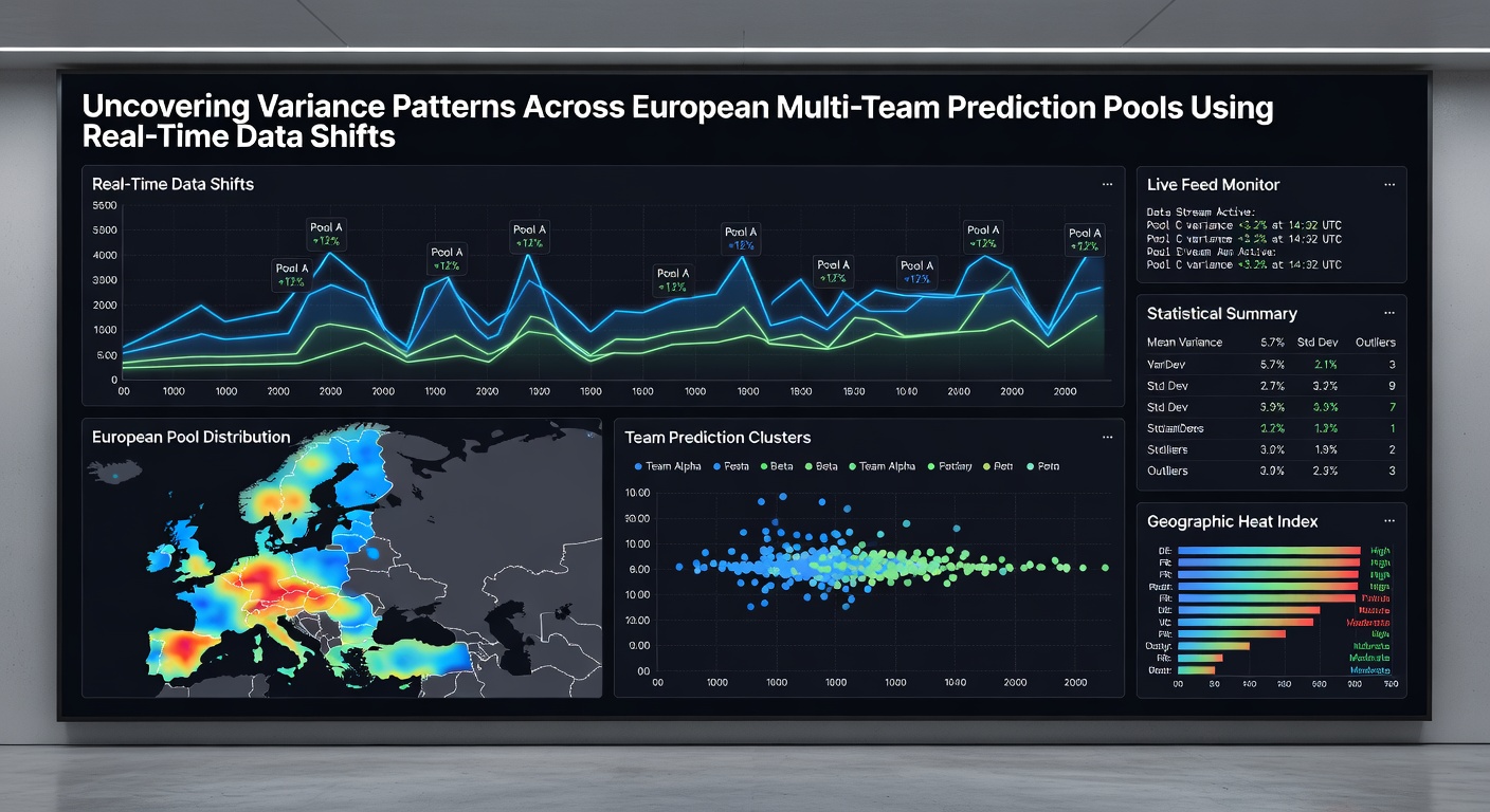 Echtzeit-Datenvisualisierung von Schwankungen in Multi-Team-Pools über europäische Regionen